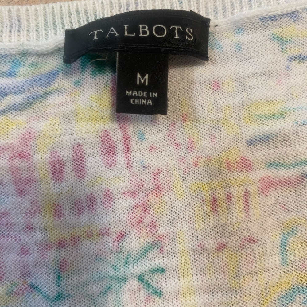Talbots Multicolor Printed Sweater size M - Picture 3 of 7